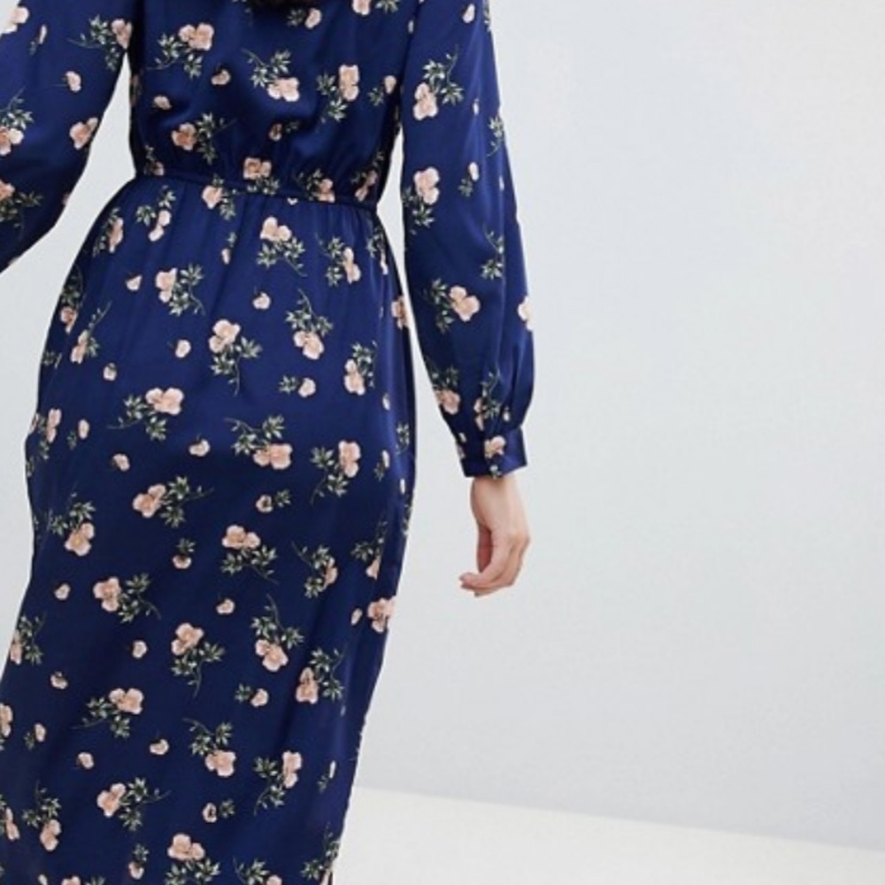 ASOS Influence Floral Midi Wrap Dress With Ruffle - Picture 2 of 4
